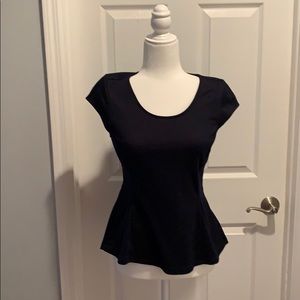 Navy Limited Peplum Shirt
